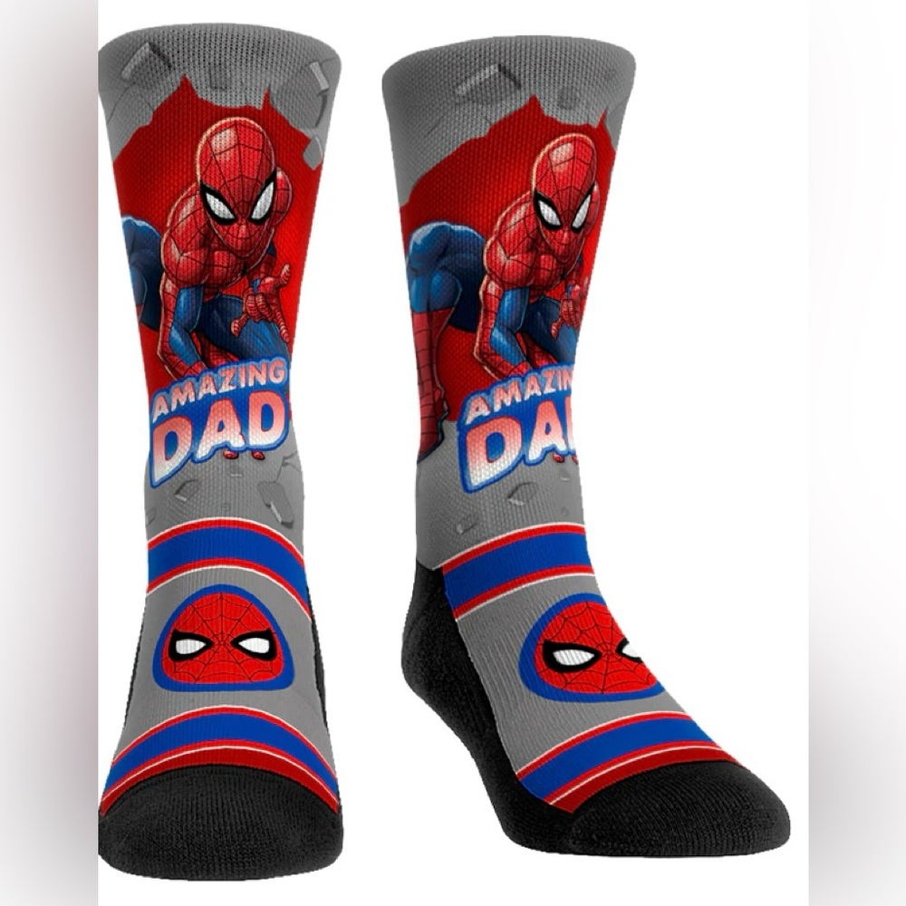 Rock'em Socks SPIDER-MAN AMAZING DAD Socks SZ. S/M 6-8.5
